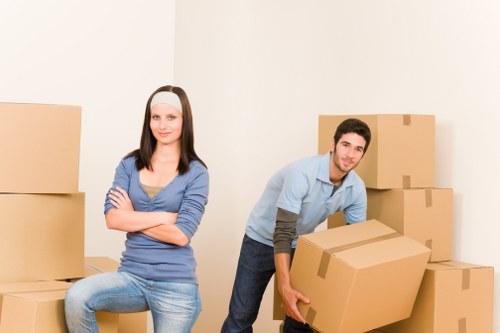 Loading furniture into a van for a Stockwell removal job