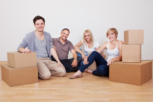 Packed boxes prepared for a same day move in Stockwell