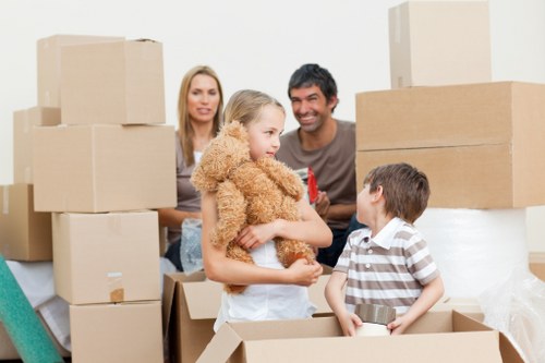 Moving boxes and large household furniture during a Stockwell relocation